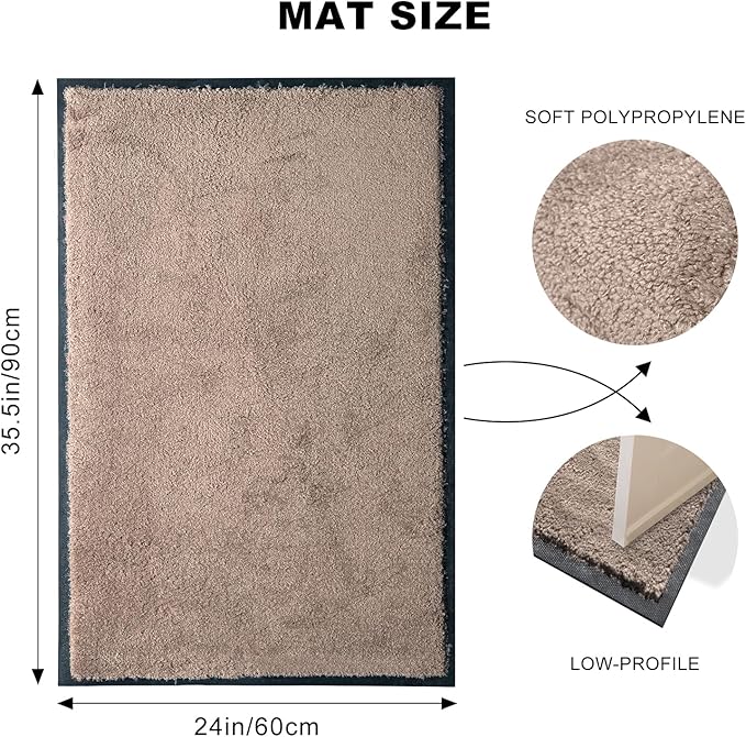 Mibao Dirt Trapper Door Mat for Indoor Outdoor, Waterproof All-Season, - Image 2