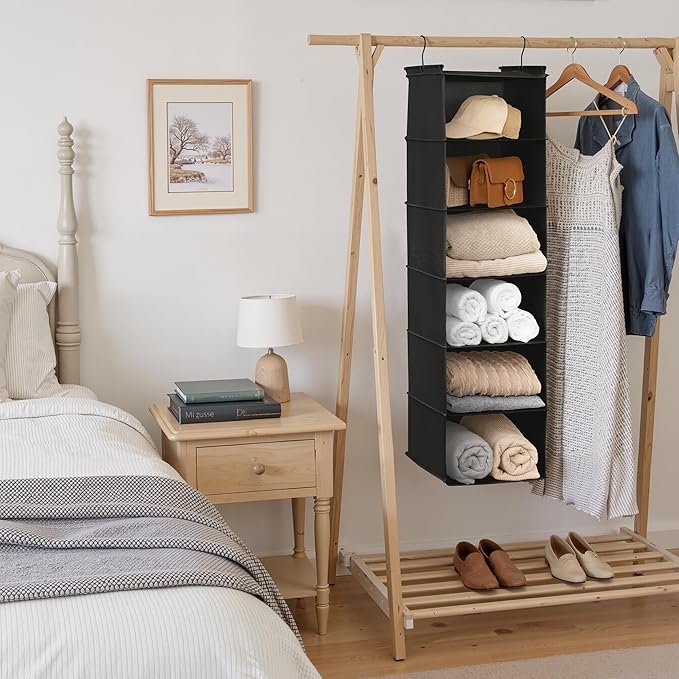 GRANNY SAYS 6 Shelf Hanging Closet Organizers and Storage, Collapsible Closet - Image 7