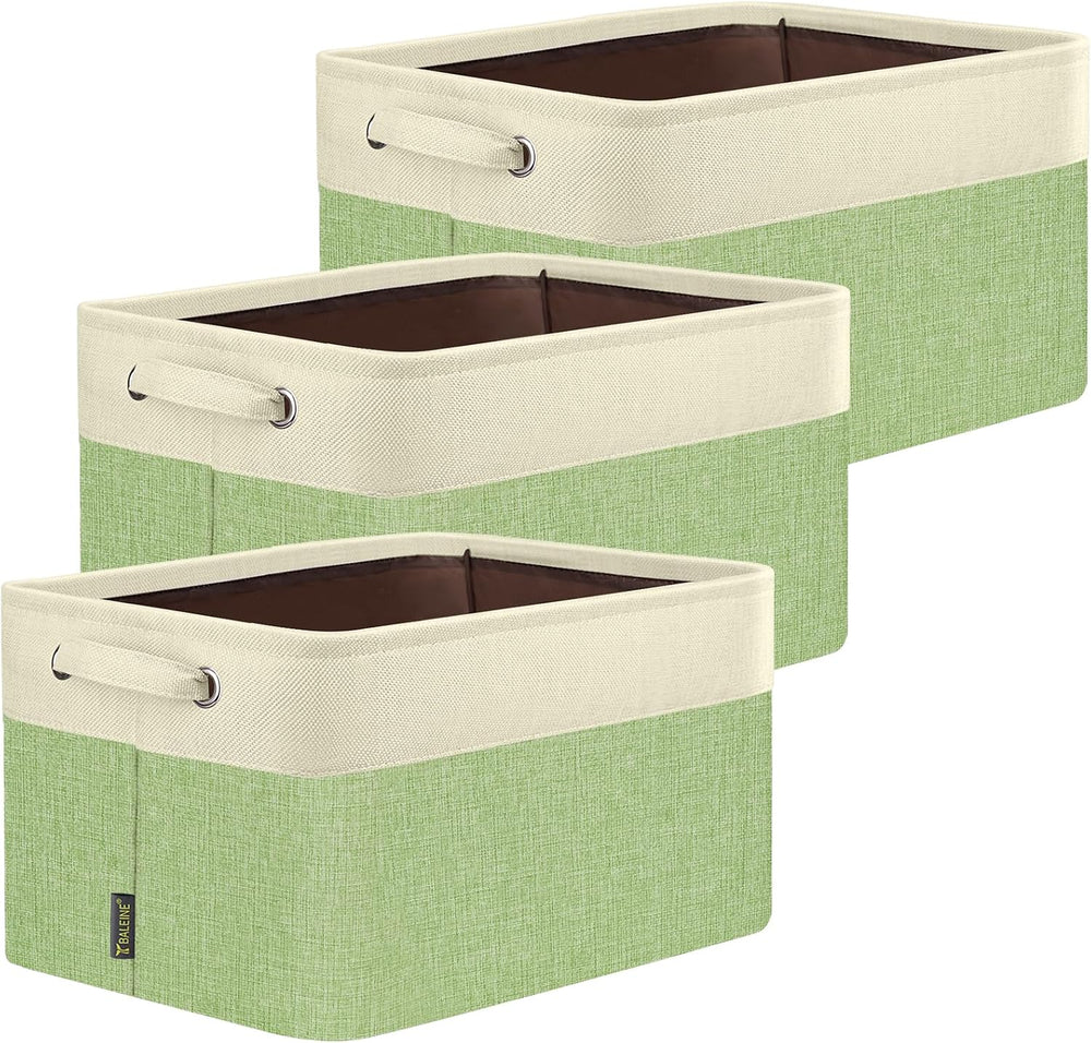 BALEINE 3 Pack Fabric Closet Storage Bins