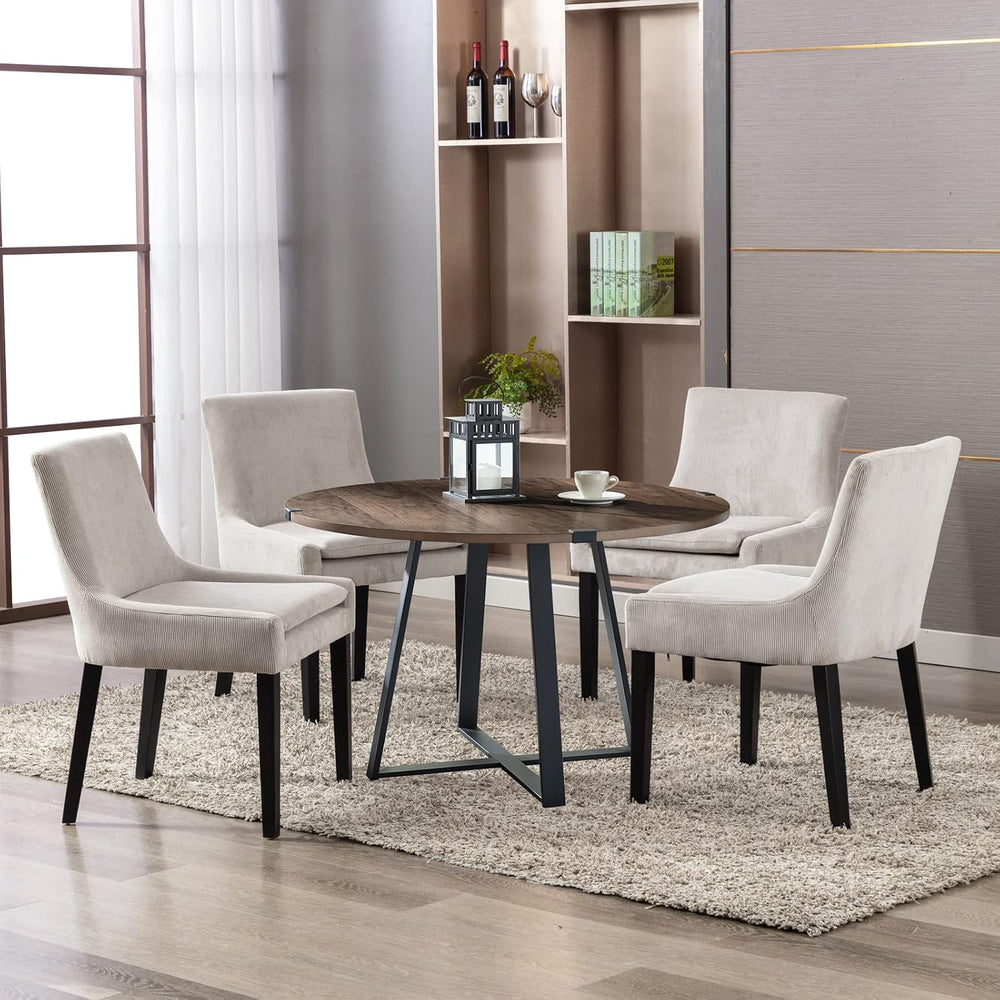 MALOL Upholstered Dining Chairs Set of 4, Mid-Back Kitchen Room Chair with Wo...