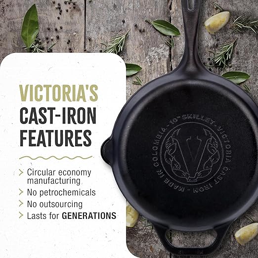 Victoria 12-Inch Cast Iron Skillet Set - Image 6