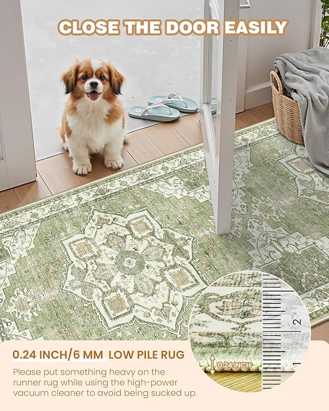 Runner Rug 2x8 Runners for Hallways Non Slip Washable, Vintage Hallway Runner - Image 6