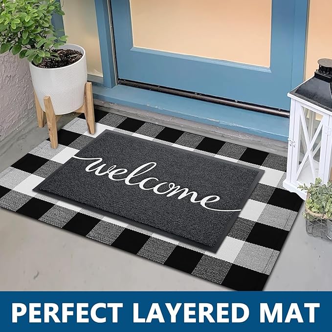 EARTHALL Door Mat 3-Pack Outside Inside Welcome Doormat 30"x17.5" Durable Floor - Image 4