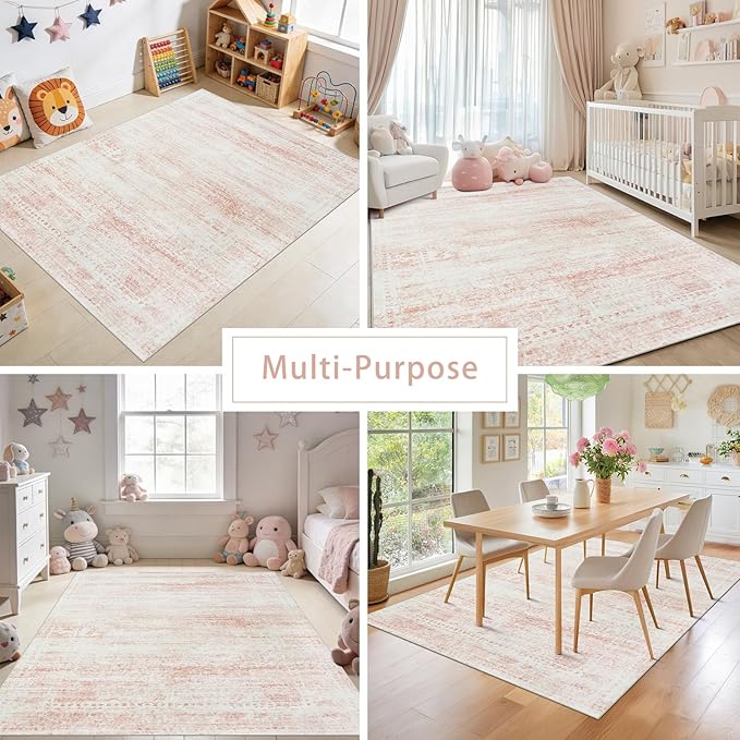 Washable Rugs 5x7 Area Rugs for Living Room, Dining Room- Ultra Soft Faux Wool - Image 5