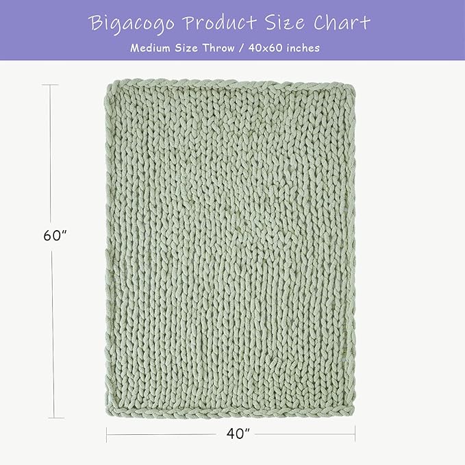 Bigacogo Chunky Knit Throw Blanket - Image 2