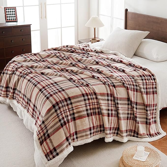 PU MEI Sherpa Fleece Throw Blanket 80" x 90" Reversible Plush Fluffy Large Big - Image 2