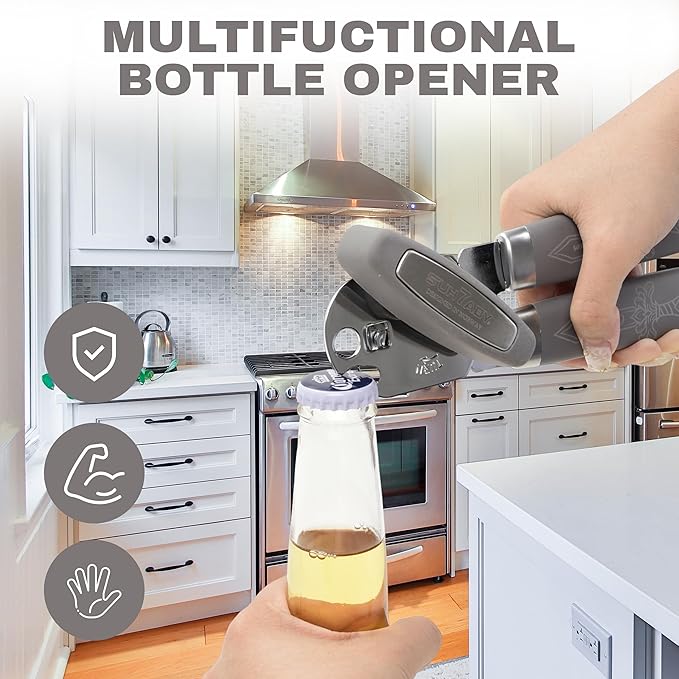 Manual Can Opener with Magnet, Heavy Duty Hand Can and Bottle Opener with - Image 6