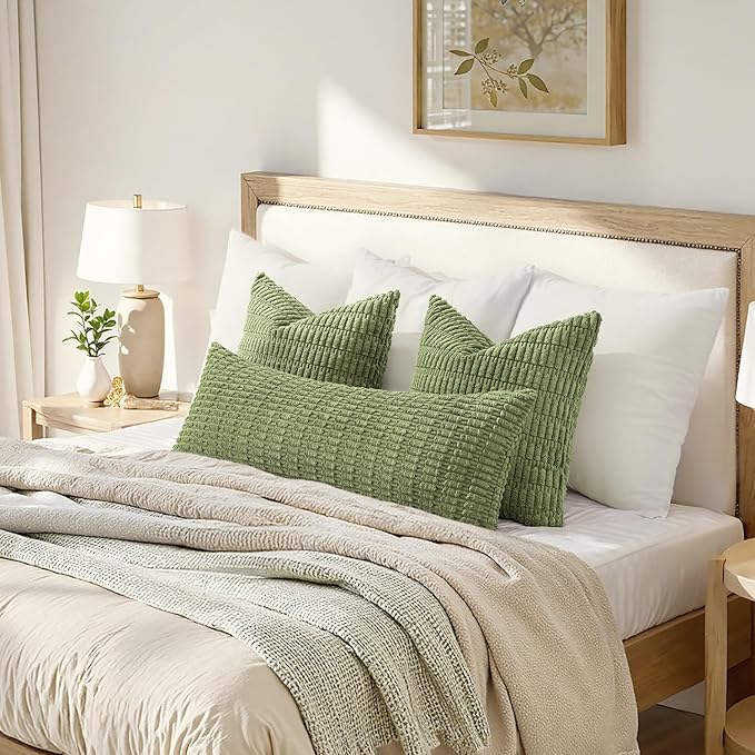 MIULEE Pack of 1 Spring Sage Green Long Body Lumbar Decorative Throw Pillow - Image 2