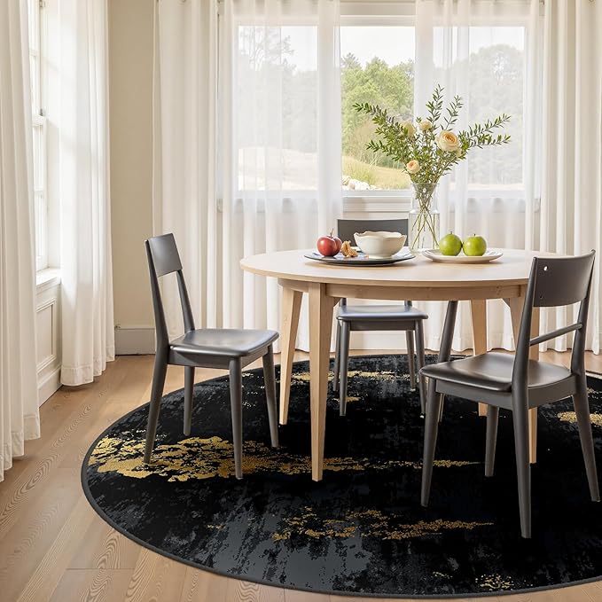 Washable Area Rugs 4ft Non-Slip Modern Abstract Soft