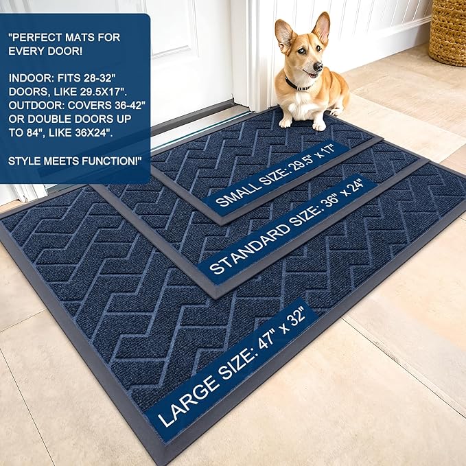 OLANLY Front Door Mat Indoor Outdoor Entrance, Waterproof All-Season, - Image 2