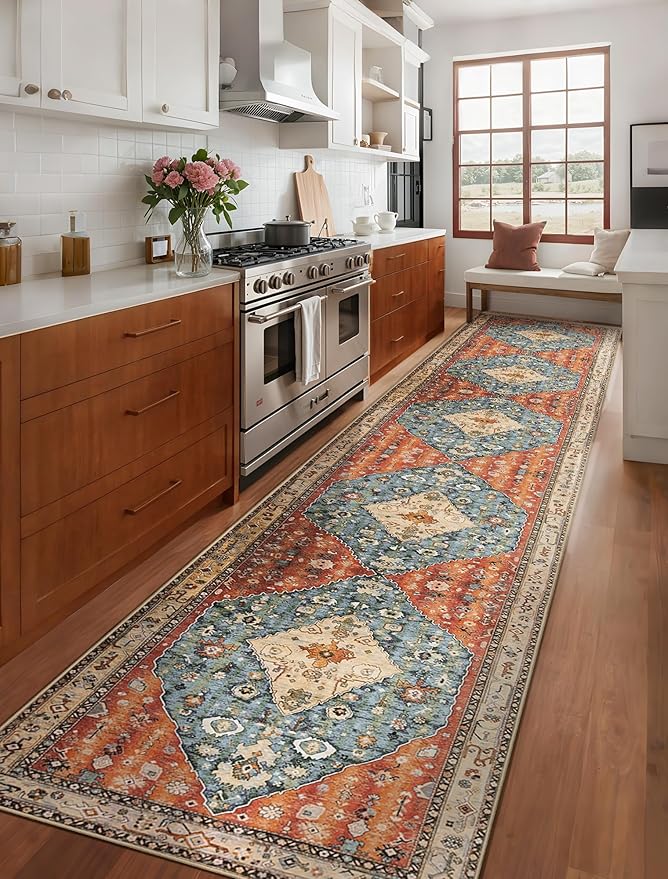 SERISSA Runner Rug for Hallways, Extra Long Boho Rug Ultra Soft Vintage Tribal - Image 2