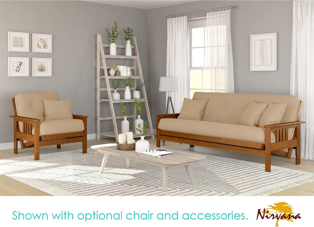 Nirvana Futons Stanford Futon Set - Queen Size, Frame, 8" Mattress, Micr...