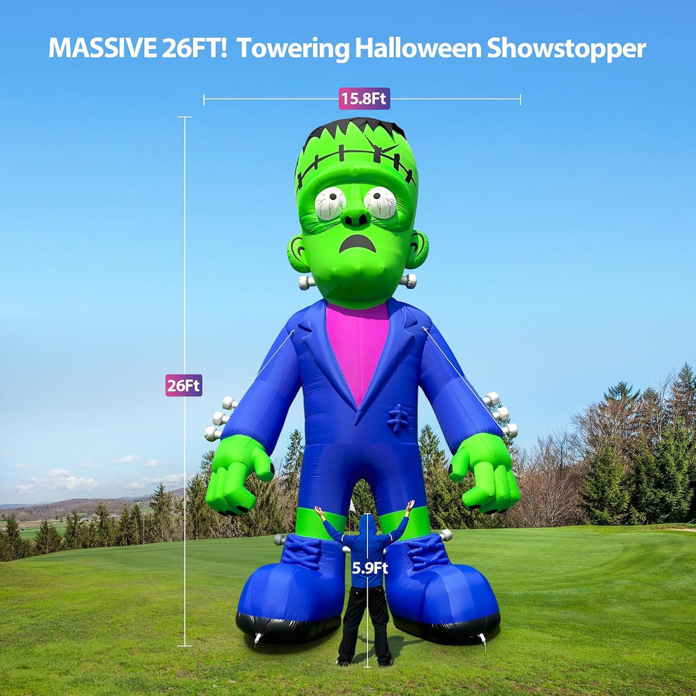 26' Giant Halloween Inflatable Frankenstein with Powerful Blower, Blow Up...