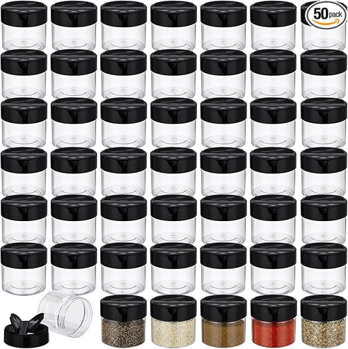 50 Pack 3.4 oz Plastic Spice Jars by Yiyiring