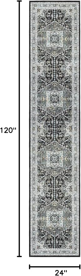 Madane Hallway Washable Runner Rug 2x10, Vintage Kitchen Rugs Soft Entryway Rug - Image 2