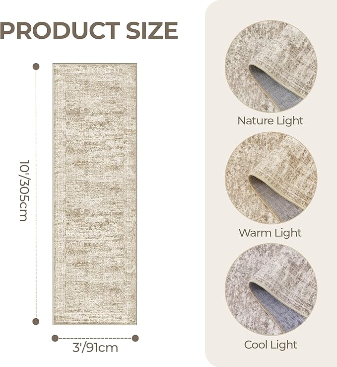 3x10 Runner Rug Non Slip Washable - Image 2
