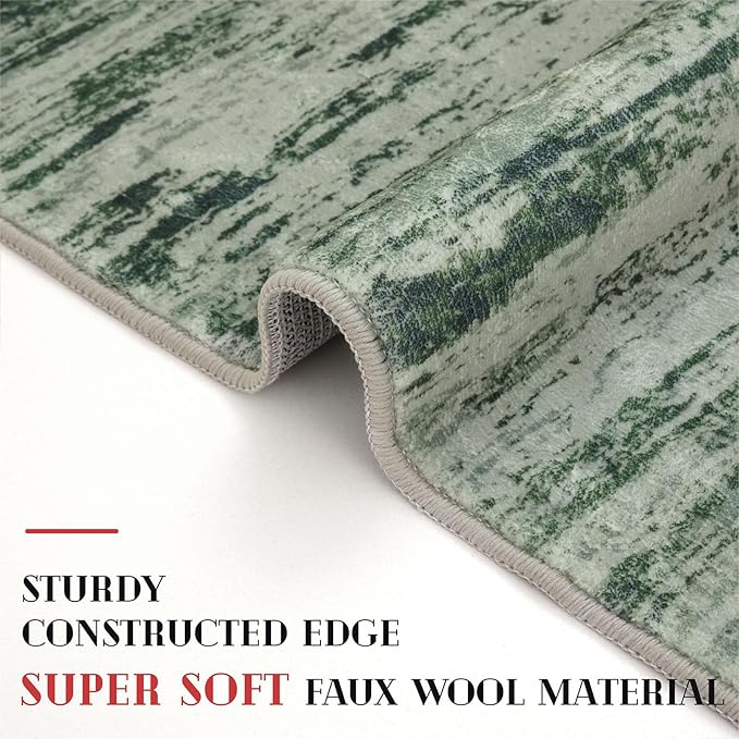 Lansny Modern Abstract Entryway Rug Indoor 2x3 Washable Rug Non-Slip Soft Small - Image 4