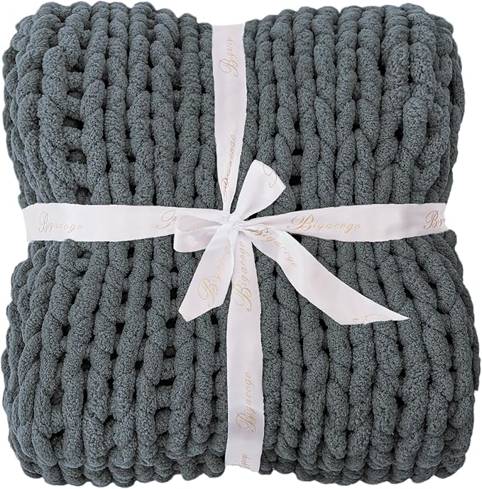 Bigacogo Chunky Knit Throw Blanket - Image 7