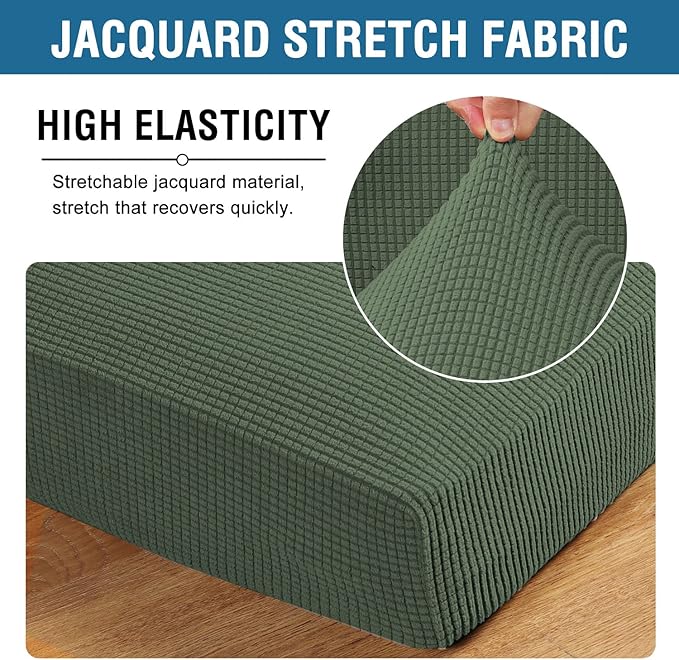 H.VERSAILTEX Stretch Couch Cushion Covers Individual Seat Sofa Chair Slipcovers - Image 4