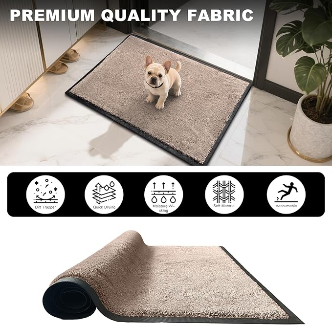 Mibao Dirt Trapper Door Mat for Indoor Outdoor, Waterproof All-Season, - Image 6