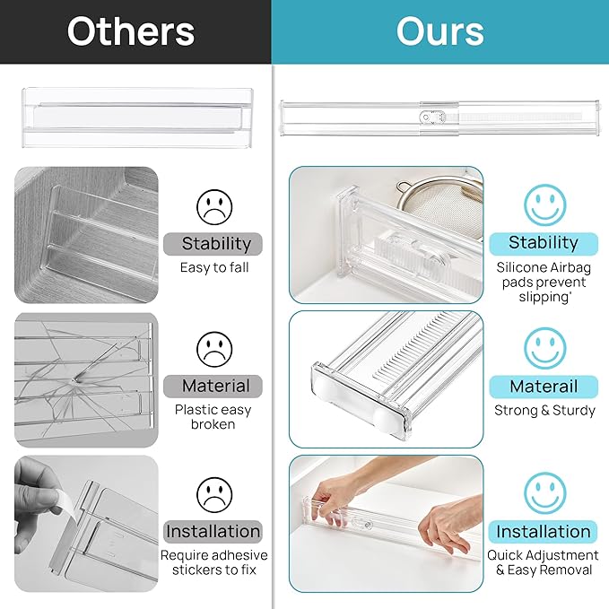 Vtopmart 4 Pack 2.36" Short Upgrade Drawer Dividers - Image 7