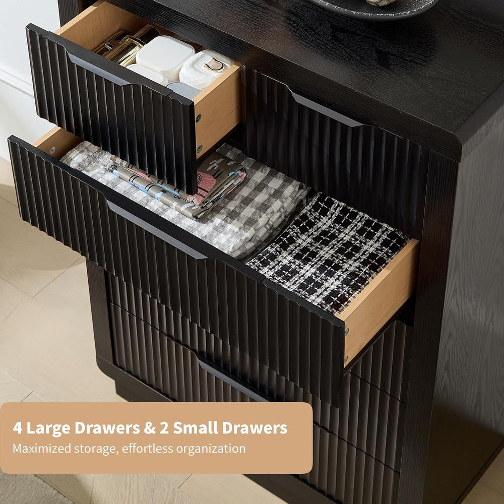 YANSNWO Black Dresser with Thickened Design, 44.4" Tall Chest of Drawers