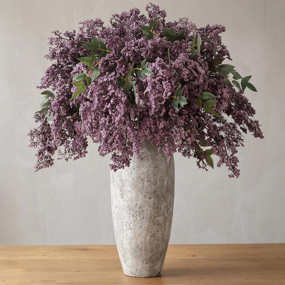 6Pcs 43.3in Fall Faux Berry Stems, Artificial Nandina Stems for Vase