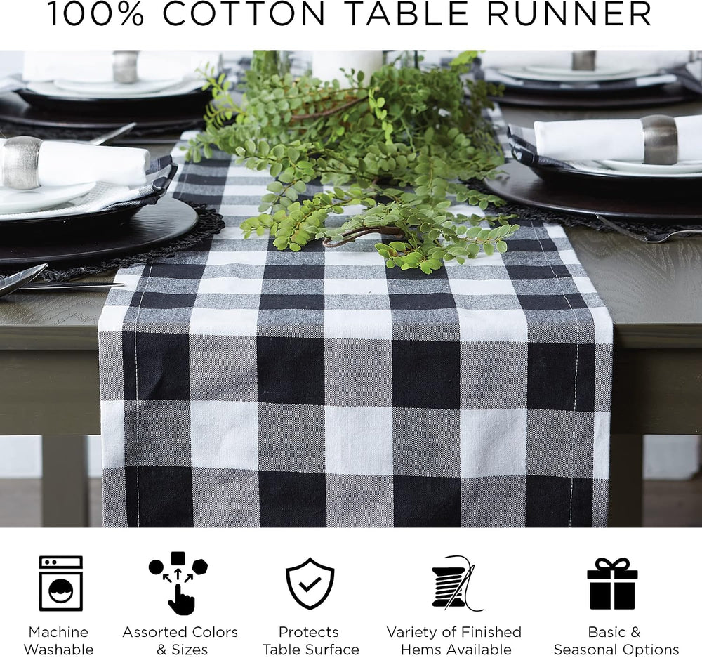 DII Halloween Tabletop, Harlequin Collection, Table Runner, 14x72, Black and ...