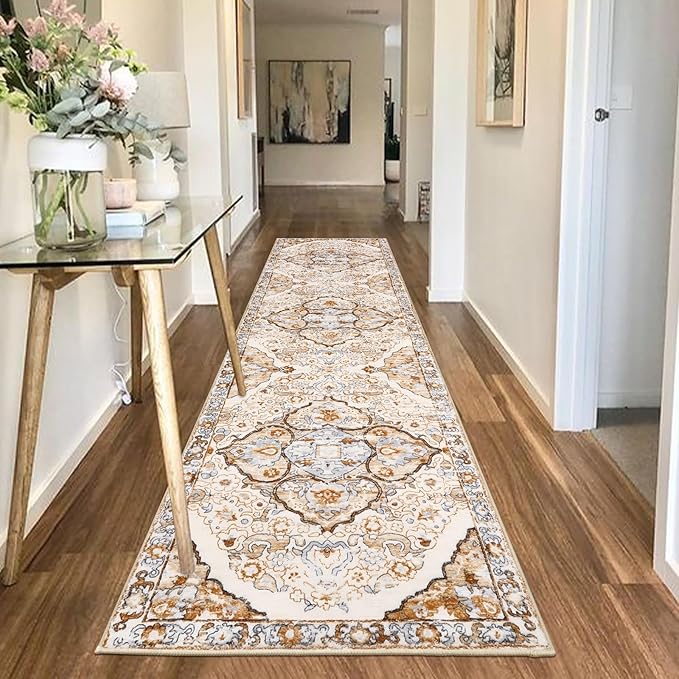 HEBE Hallway Runner Rug 2'x8' Washable Vintage Distressed Area Rugs Non Slip - Image 7