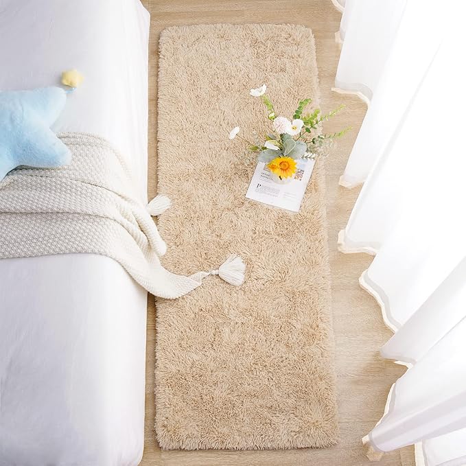 Chicrug Soft Runner Rug for Bedroom Living Room Plush Fluffy Rug 2x6 Feet - Image 4