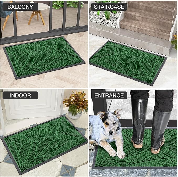 Colorxy Waterproof Doormat, Sturdy Natural Rubber Front Indoor Mat, Non Slip - Image 6