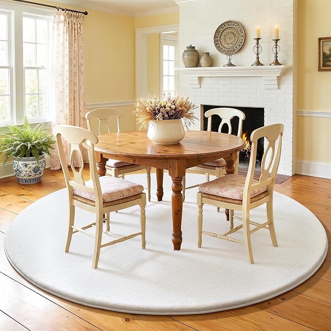 Amearea White Round Area Rugs 4ft Washable Circle Rugs - Image 9