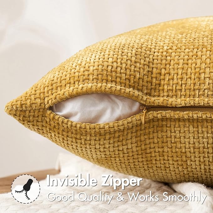 MIULEE Pack of 2 Couch Throw Pillow Covers 18x18 Inch Neutral Gold Modern Boho - Image 5