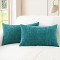 CaliTime Throw Pillow Covers Decorative 12 X 20 Inches Pack of 2 Cozy Chenille by CaliTime