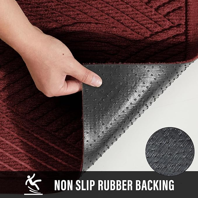 HIYARD Sturdy Front Door Mat, Absorbent Muddy Dirt Resist Welcome Door Mats - Image 3