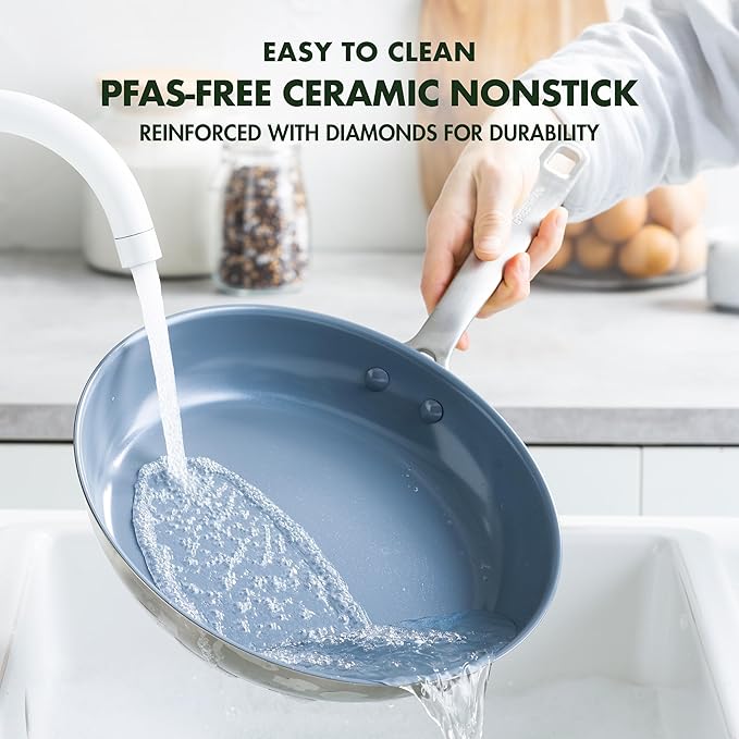 GreenPan Treviso 9.5” and 11” Frying Pan skillet Set, Non-Toxic PFAS-Free - Image 7