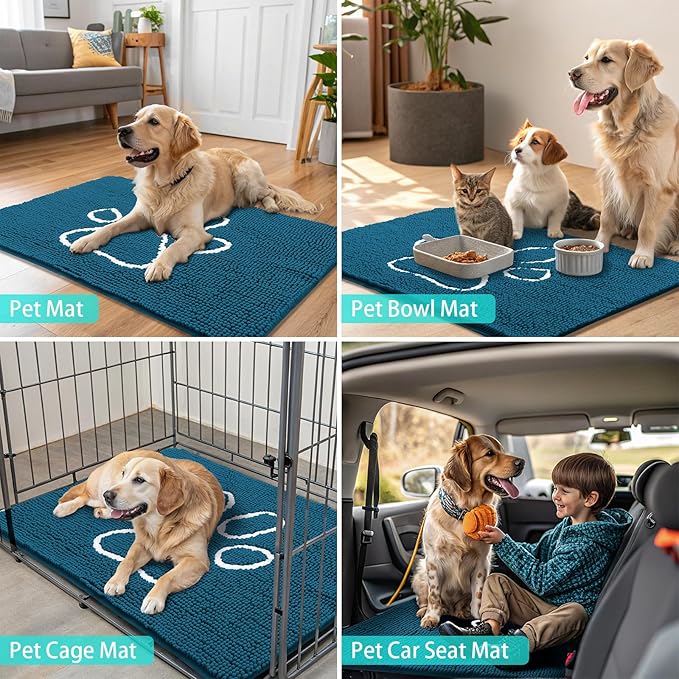 Smiry Dog Door Mat for Muddy Paws, Absorbent Dirt Trapper Non Slip Quick Dry - Image 8