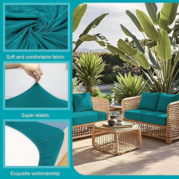 14 Pcs Stretch Patio Cushion Covers, Outdoor Couch Covers Replacement, Outdoor - Image 3