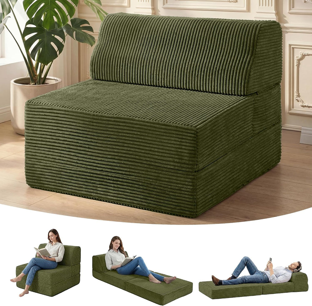 Kasunpul Folding Sofa Bed with Pillow, Memory Foam Fold Out Chair Bed, Conver...
