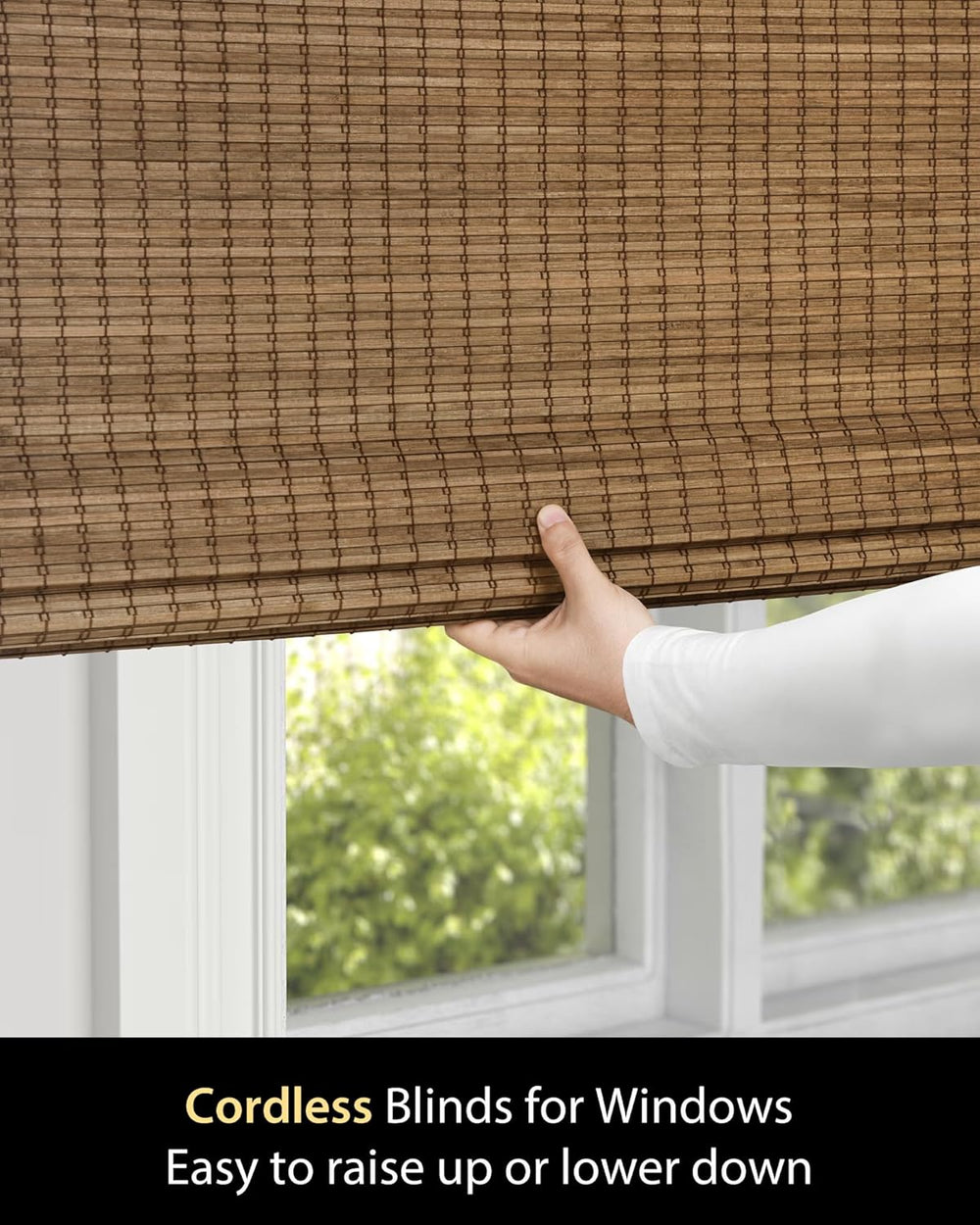 UNISHADES Bamboo Roman Shades w/Valance, 22.5" W × 48" H, Highfield...