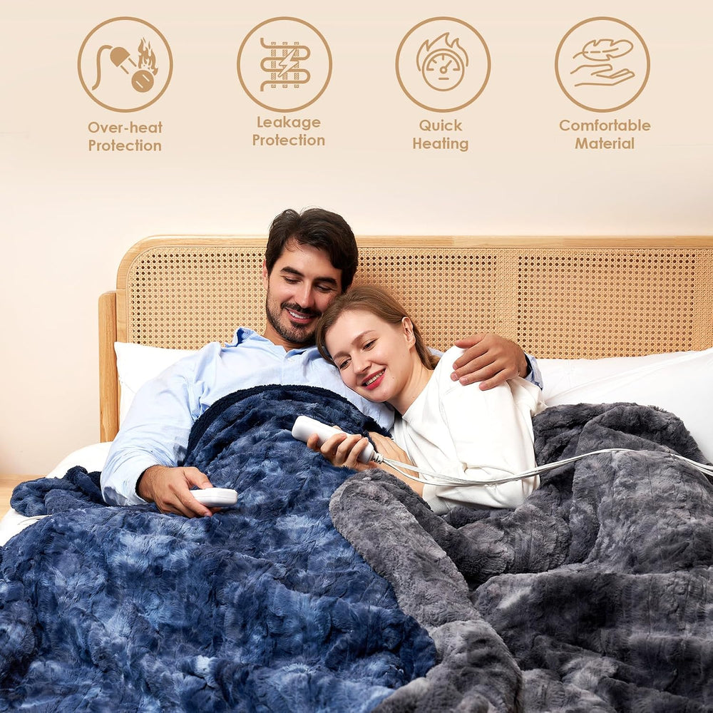 EHEYCIGA Electric Heated Throw Blanket 50"x60", Faux Fur & Sher...