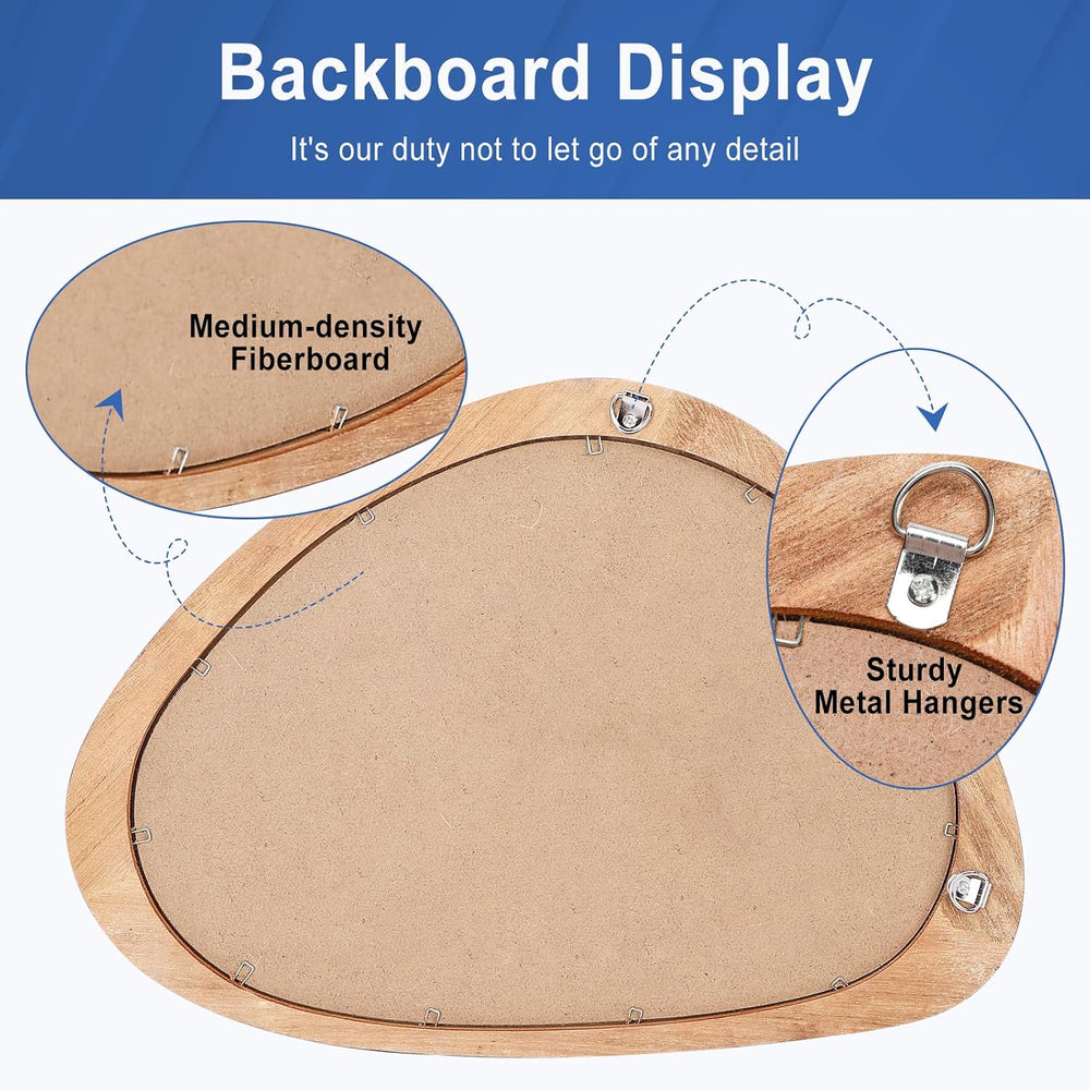 Irregular Wall Mirror, 15*10in Asymmetrical Wood Mirrors, Small Wall Mirror