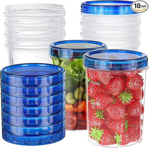 10 Pack-32 OZ Freezer Storage Containers, Small Plastic Food Storage Containers by HelpYouSaveMoreSpace