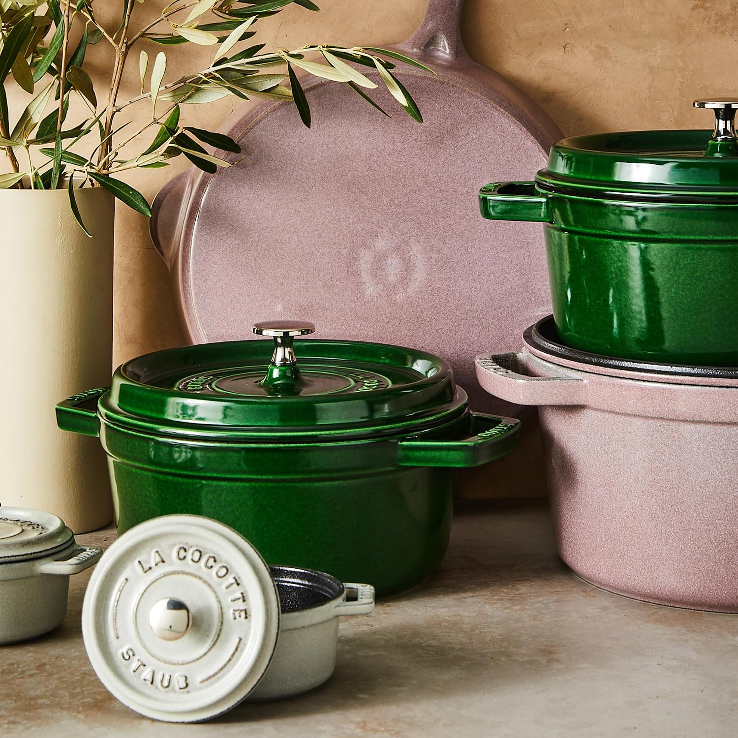 Staub Cast Iron Cocotte Made in France, 4-qt, Basil