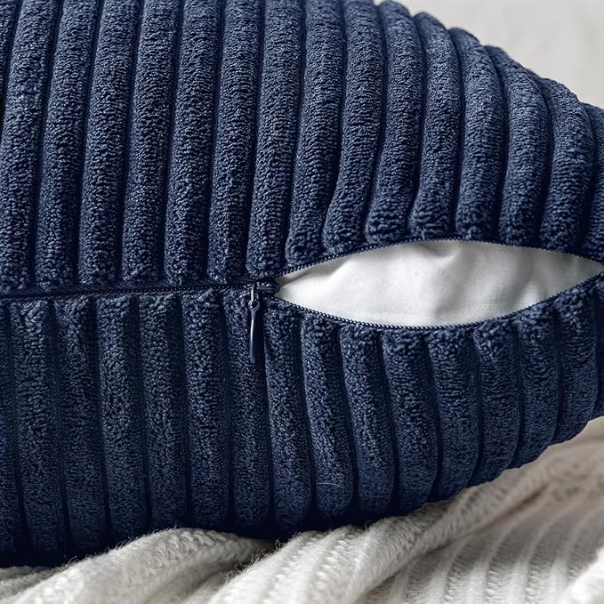 MIULEE Navy Blue Decorative Lumbar Throw Pillow Covers 12x20 Inch - Image 3