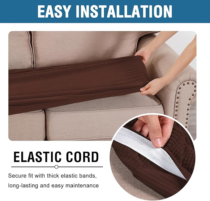 H.VERSAILTEX Super Stretch Individual Seat Cushion Covers Sofa Covers Couch - Image 5