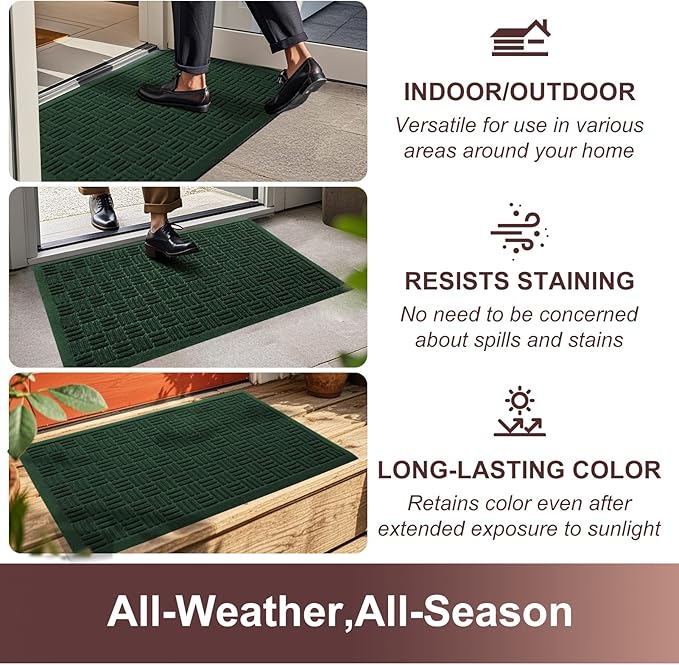 Mibao Front Door Mat Indoor Outdoor Entrance, Dirt Trapping Welcome Mats - Image 5