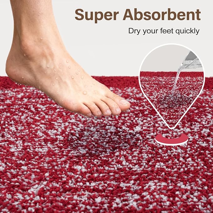 48x24 Long Bathroom Rugs Washable Non Slip, Soft Absorbent Quick Dry Mats - Image 7