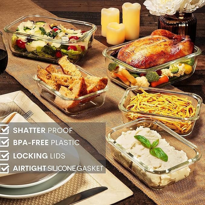 Razab 4 Pc Airtight Large Glass Food Storage Containers - Image 6