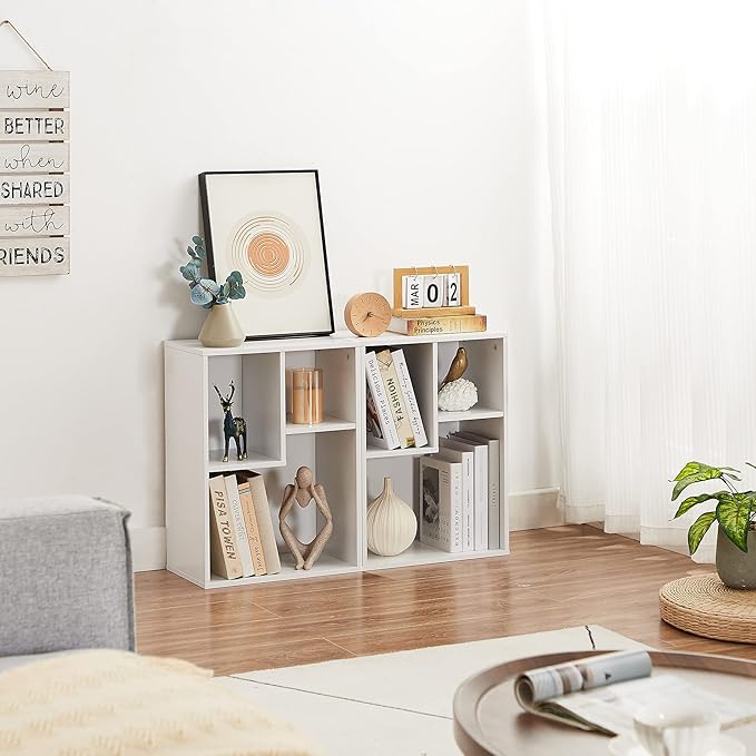 VECELO 3-Cube Small Bookshelf, Modern Bookcases with Shelves Height Up to 12....